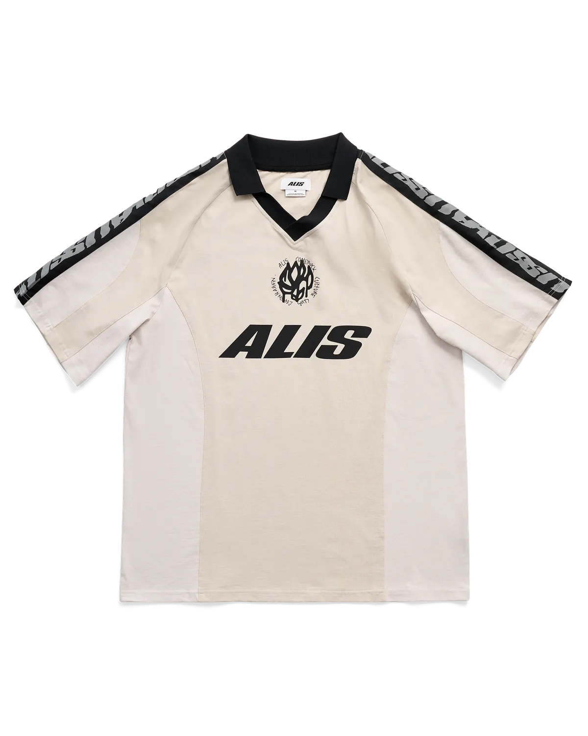 Alis Alain polo sand off white grafisk