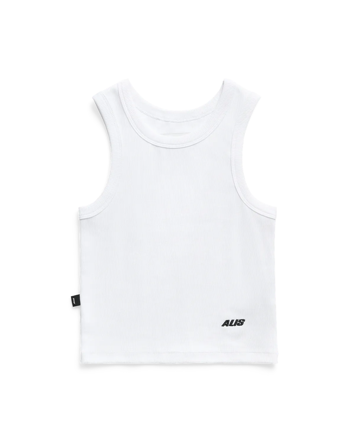 Alis Whitney Baby tanktop hvid rib cropped bomuld