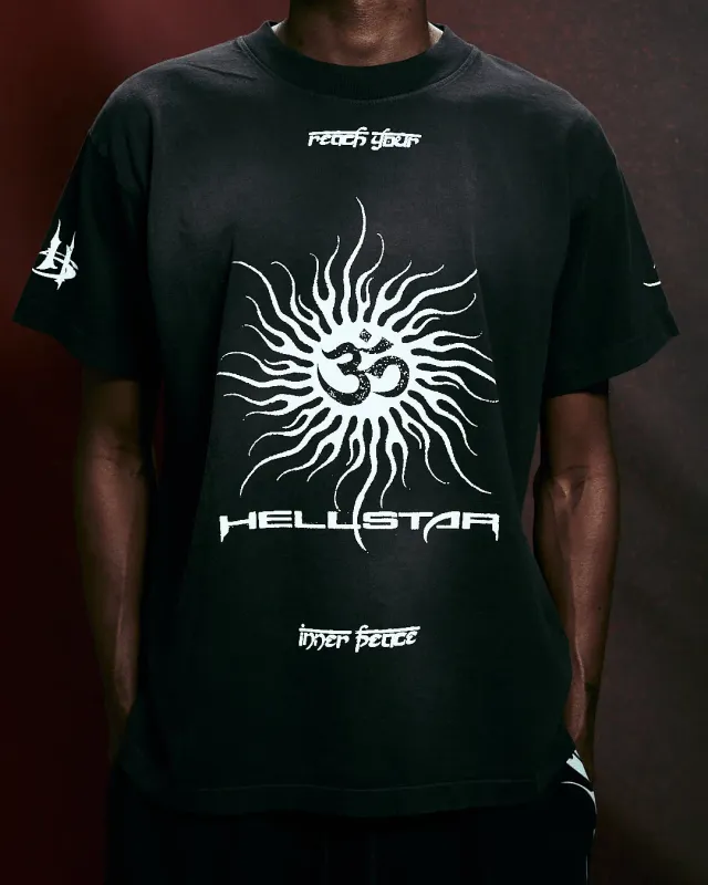 Hellstar Sunrise T-shirt sort bomuld vintage wash
