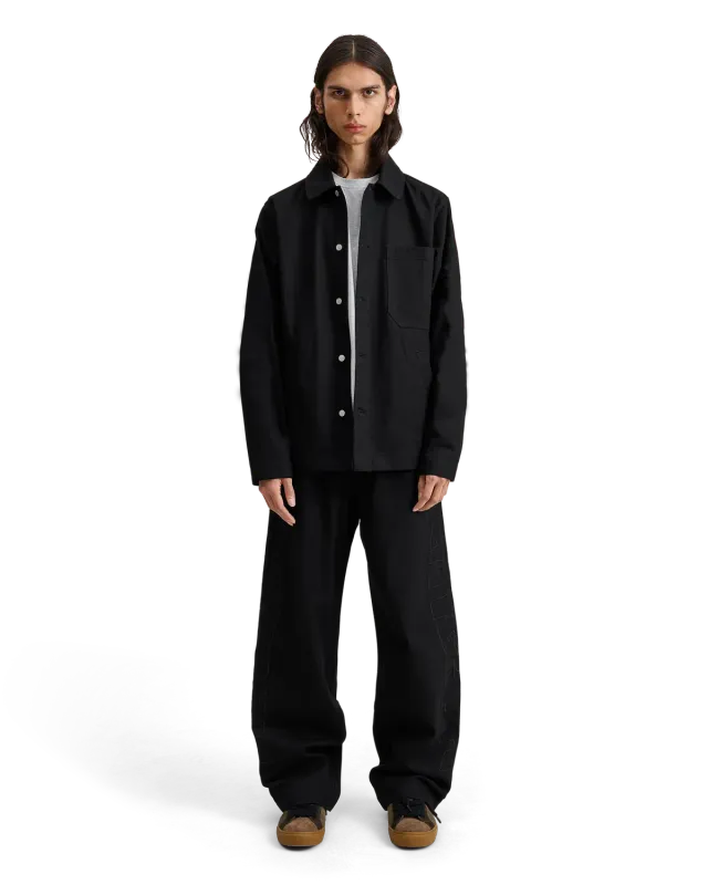 Alis Viren Short workerjakke solid black bomuld