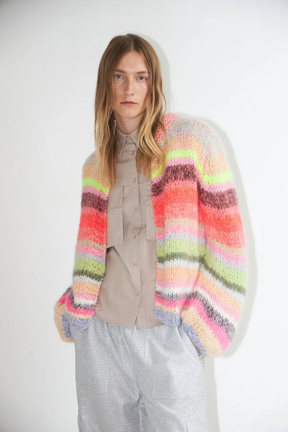 Dawnxdare Gabi strikcardigan 925 Bold Multi stribet
