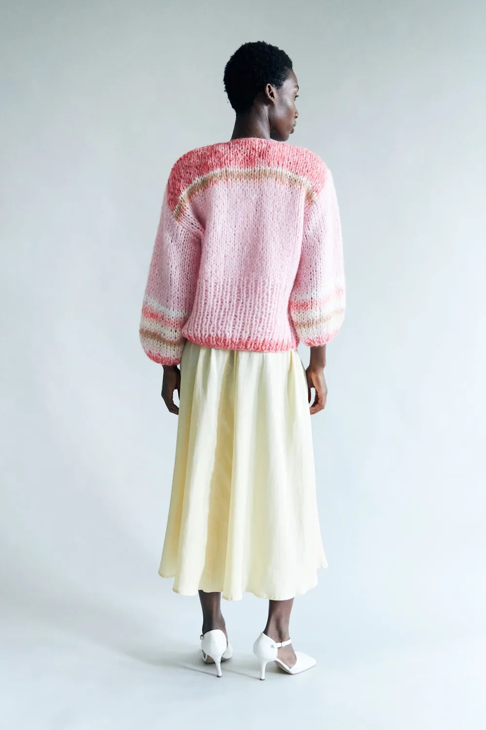 DAWNXDARE EDEN strikcardigan pink håndstrikket