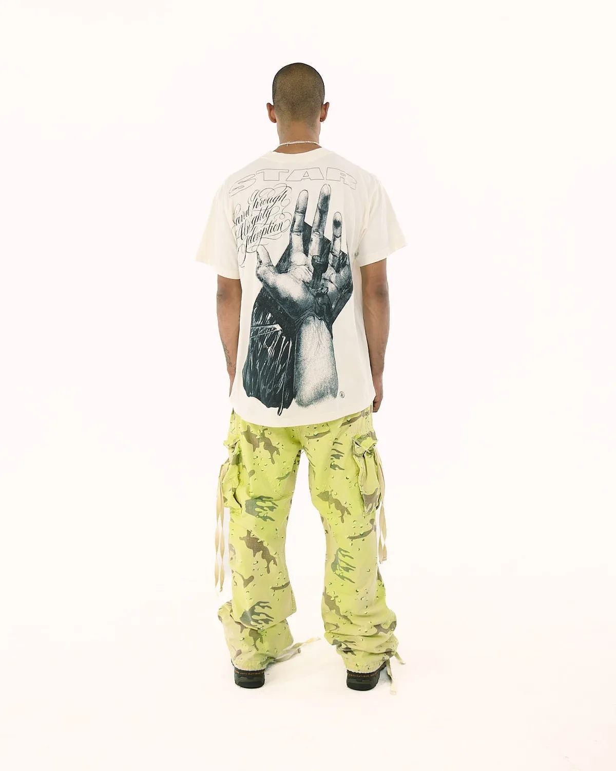 Hellstar Jesus Eyes T-shirt hvid bomuld stort print