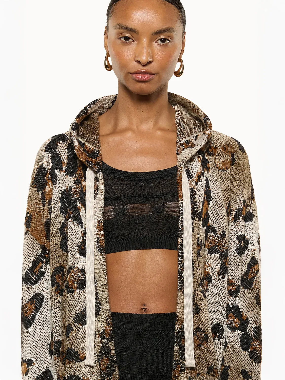 Laneus Animal Print Cardigan multicolour oversize
