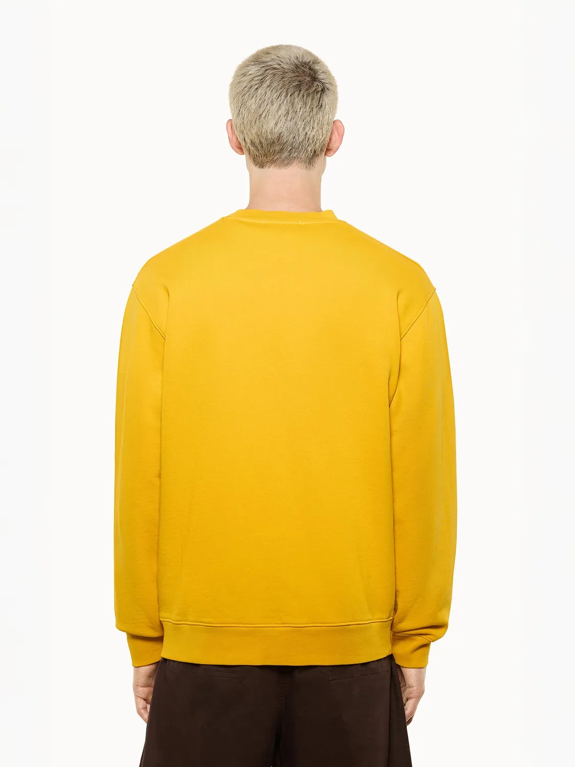 Laneus Crew Neck Cotton Sweatshirt saffron bomuld