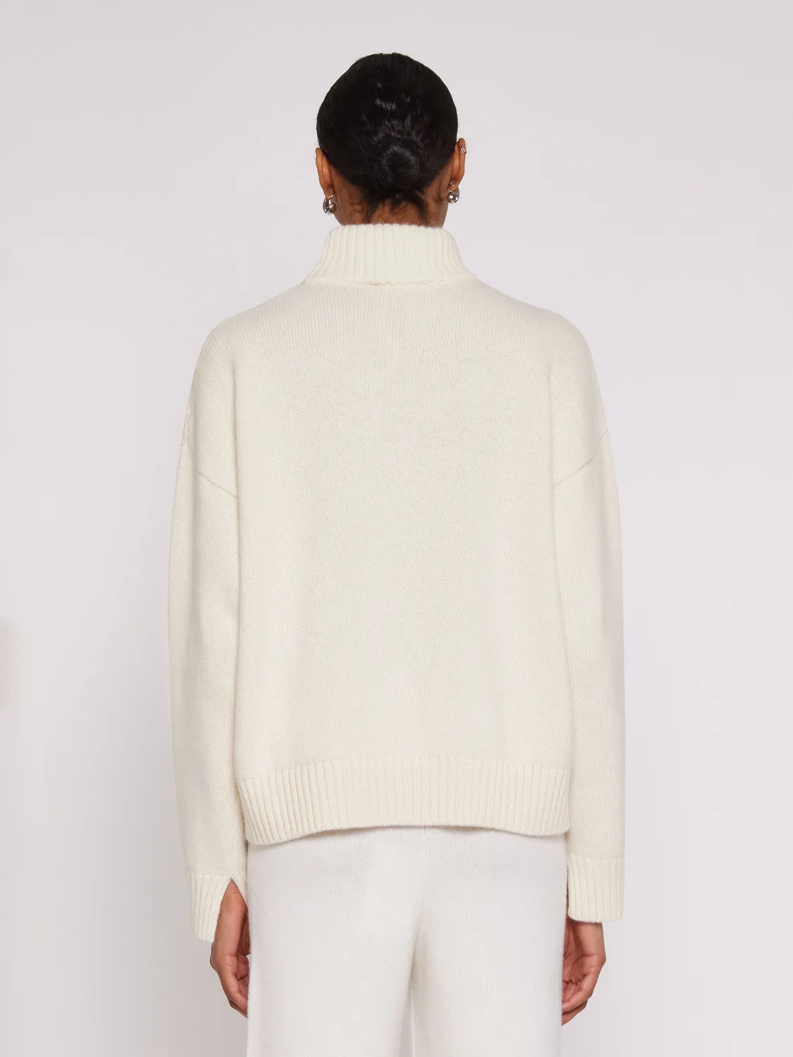 Laneus Wool Angora mock-neck sweater cream