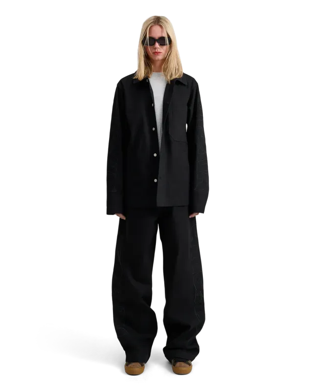 Alis Bam wide fit jeans solid black bomuld