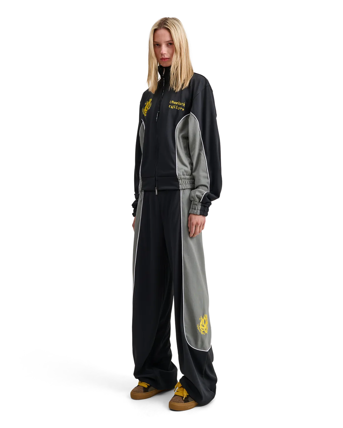 Alis Hristo Tony Fit tracktop sort grå cropped boxy