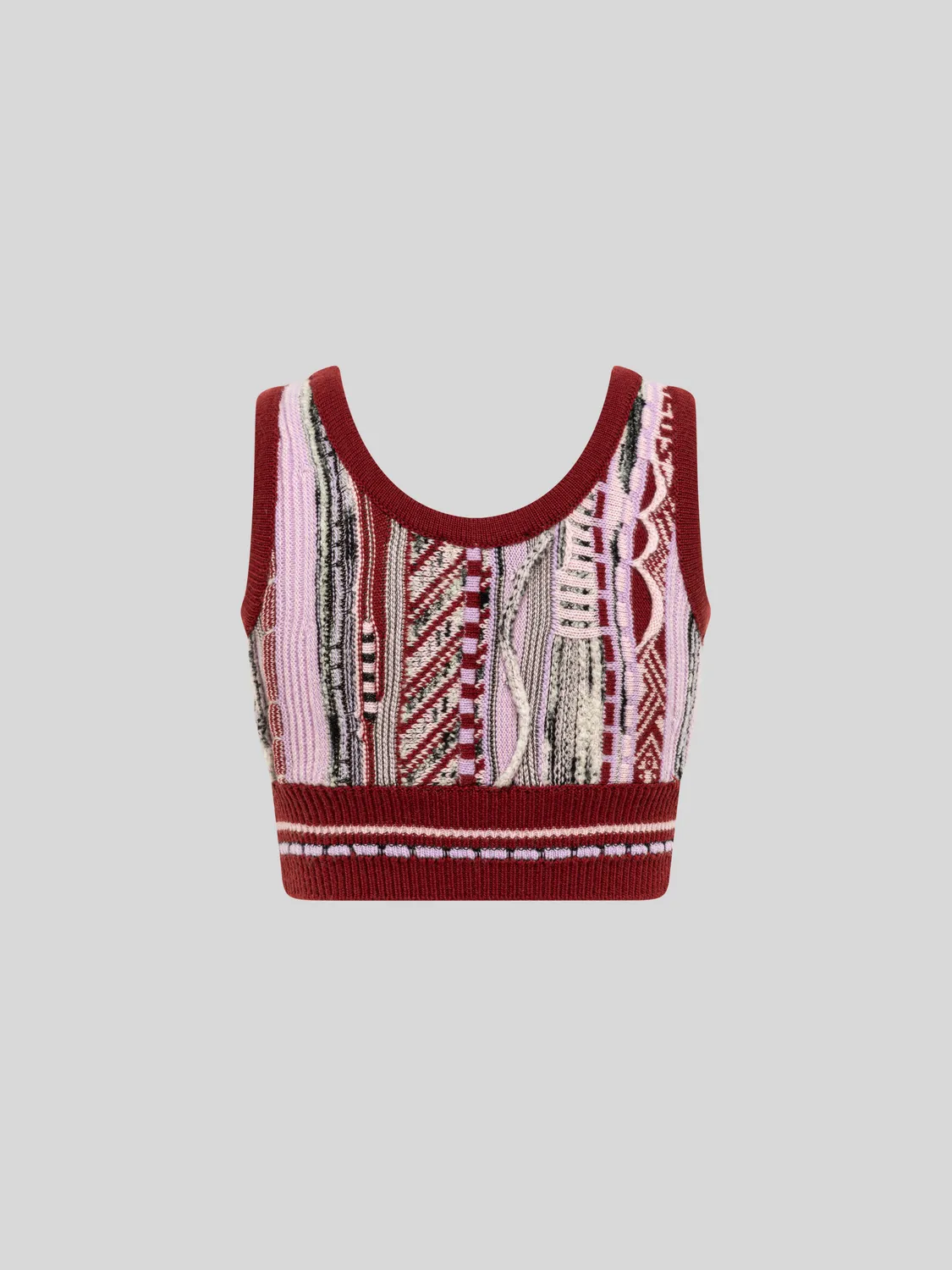 Laneus Slim Fit Jacquard Top strik top fico merinould