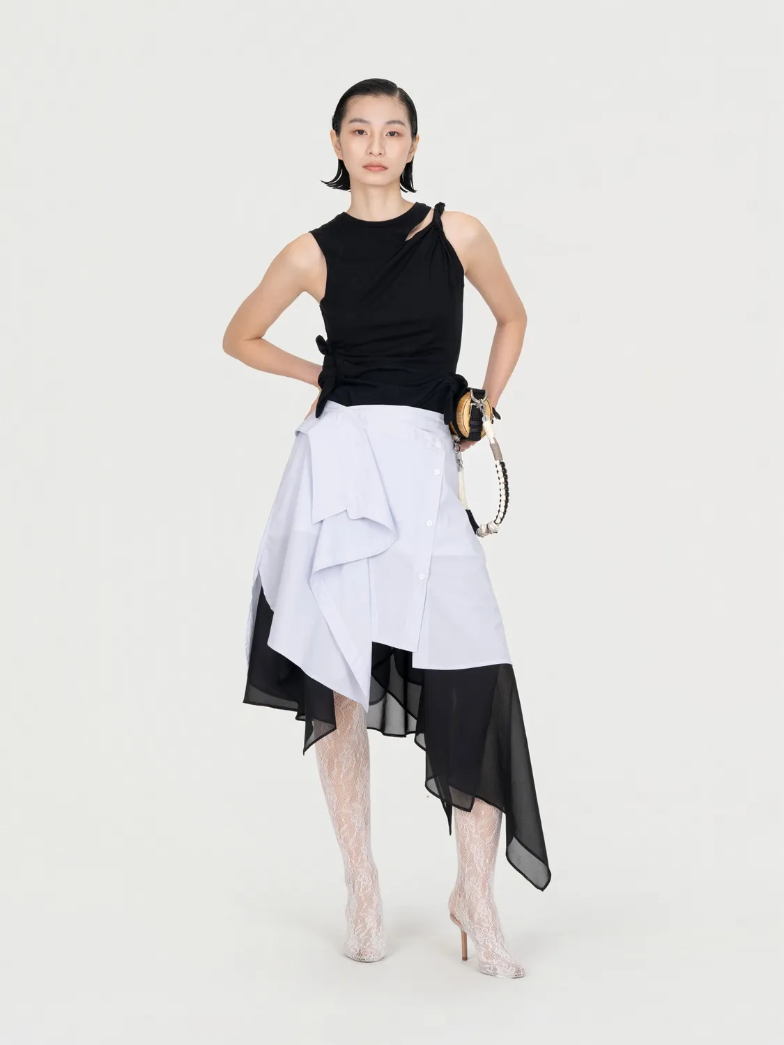 Feng Chen Wang Deconstruction Wrap nederdel skjorte