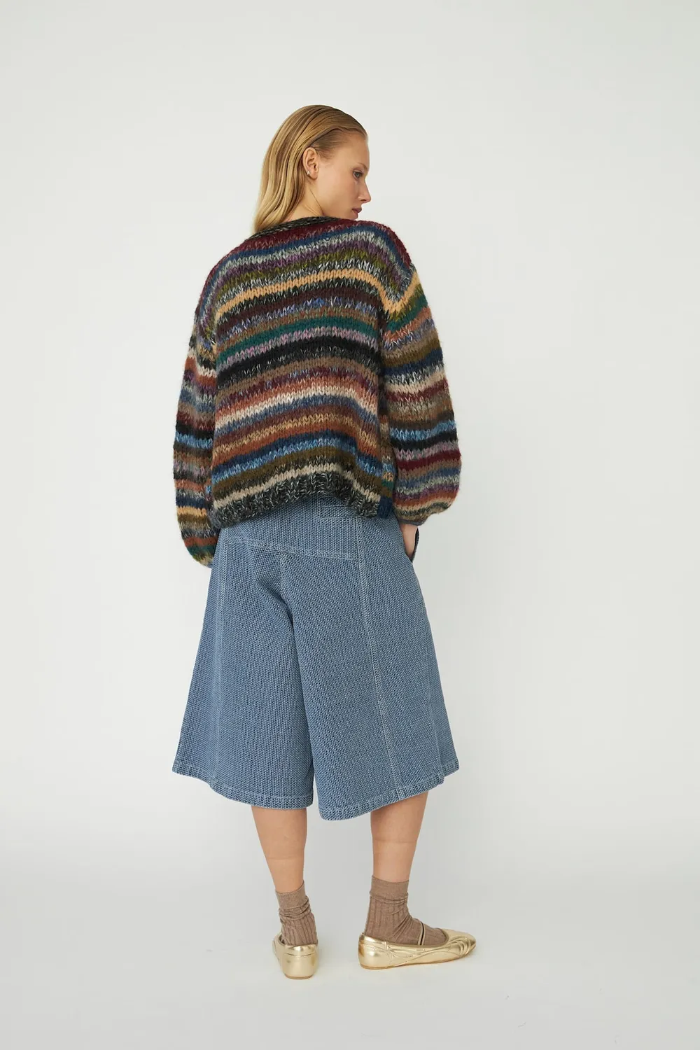 DAWNXDARE Gabi DS 990 Dark Multi cardigan mørk deadstock