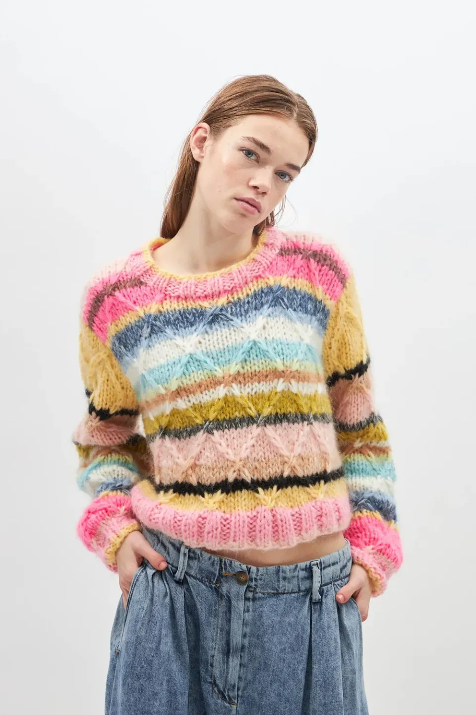 DAWNXDARE Bella 900 Multi pullover cropped mohair multi
