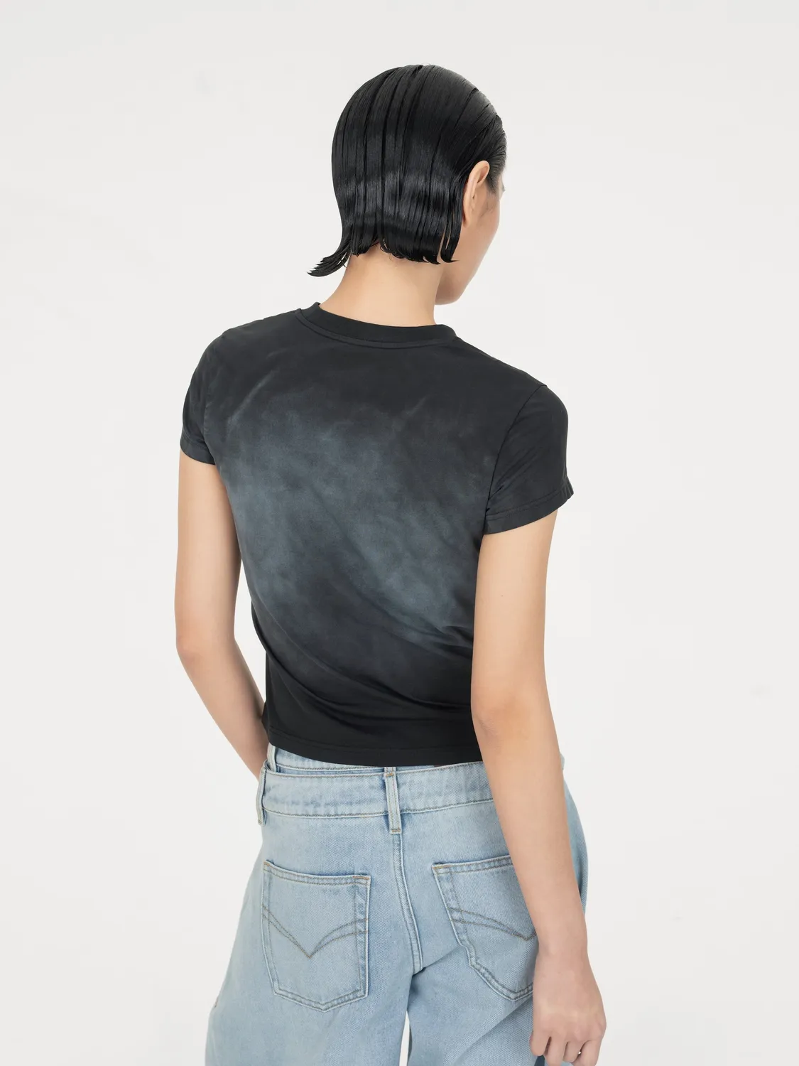 Feng Chen Wang Gradient Indigo T-shirt blå tætsiddende
