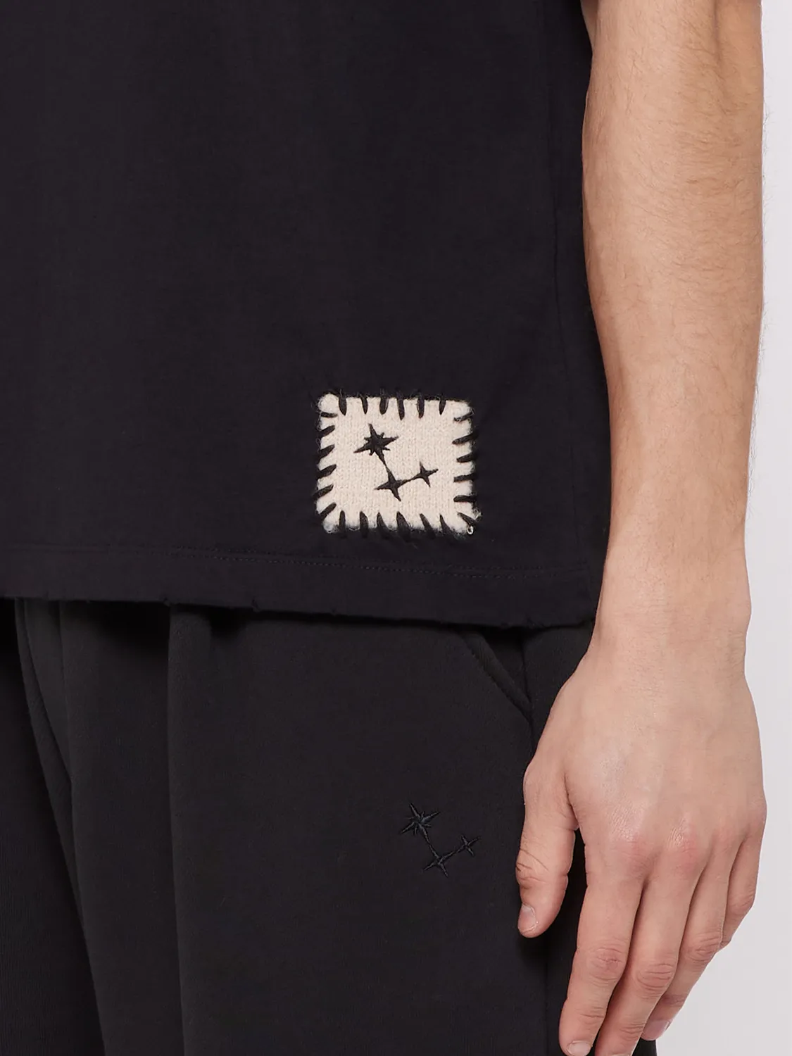 Laneus Destroyed Boxy T-shirt sort bomuld XS