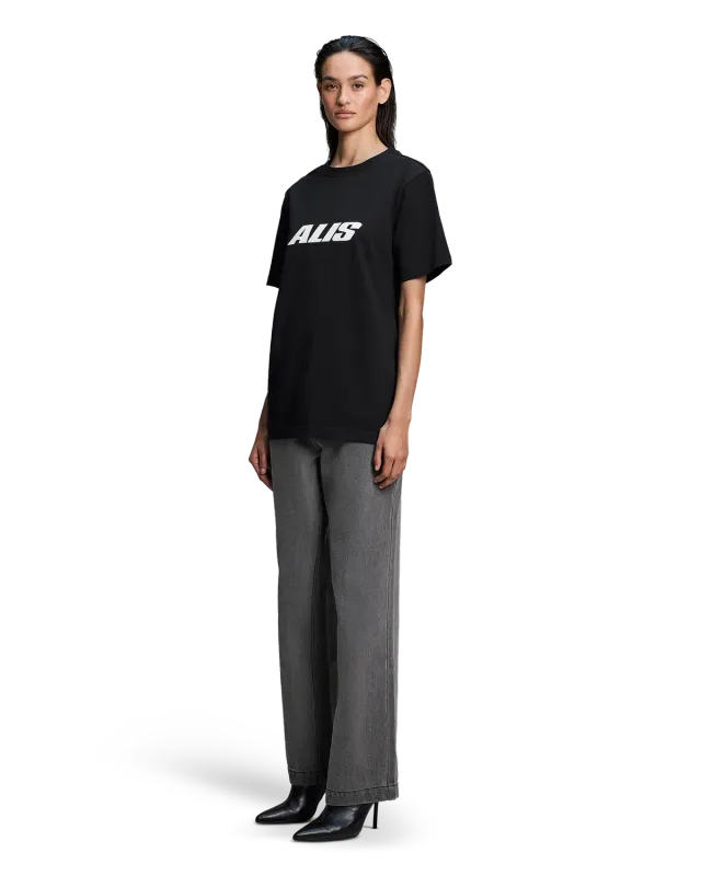 Alis Jeron Essential t-shirt sort cropped bomuld