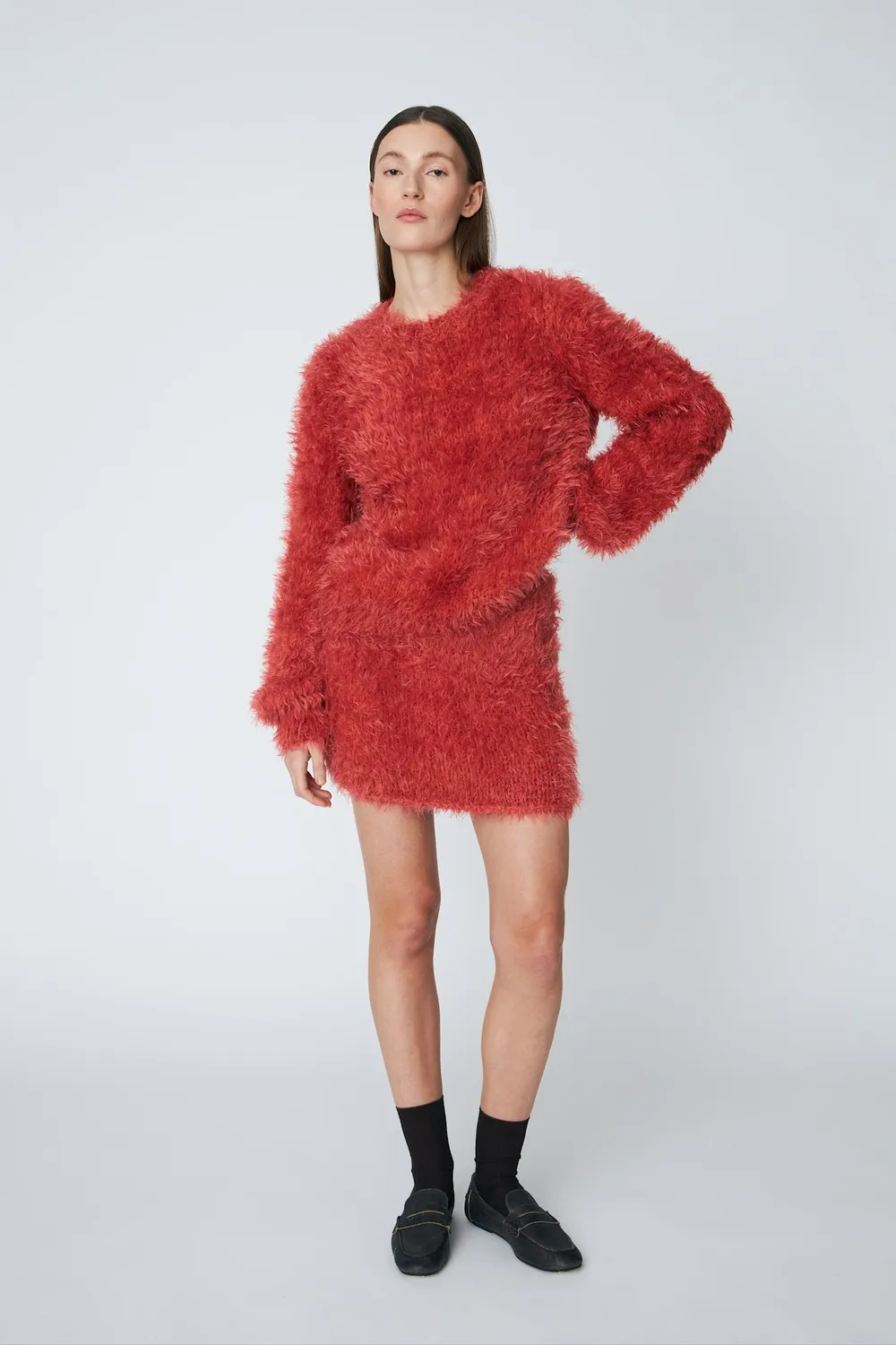 DAWNXDARE Babs pullover strik 337 garnet rose fluffy