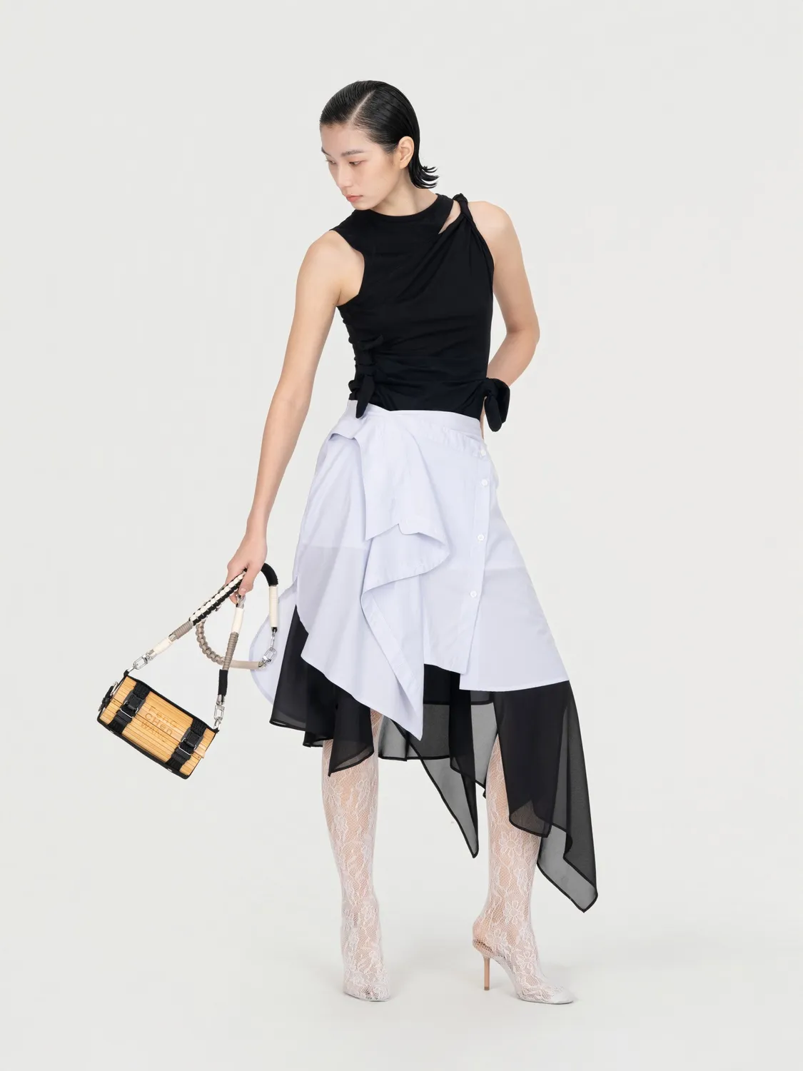 Feng Chen Wang Deconstruction Wrap nederdel skjorte