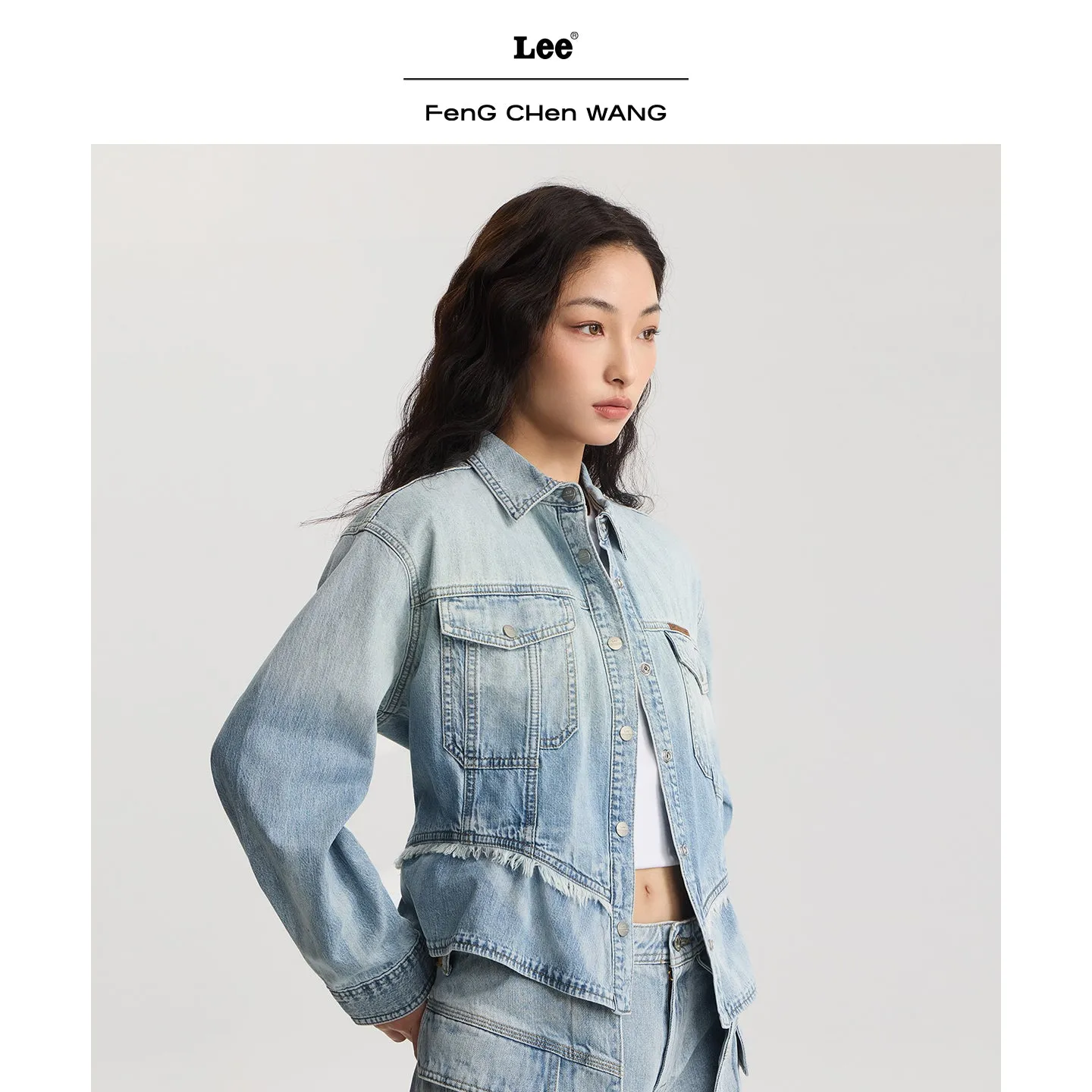 Lee x Feng Chen Wang denimskjorte dame langærmet