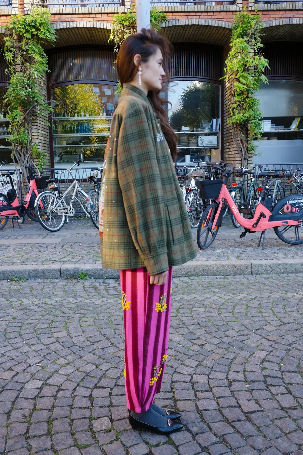 Caro Editions Gaia Coat frakke brun grøn tern