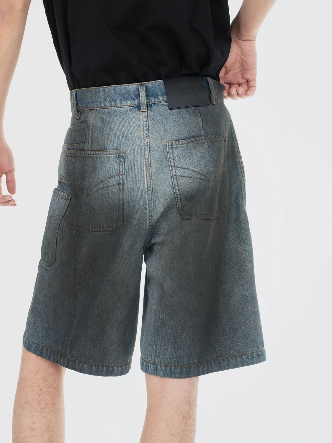 Feng Chen Wang Gradient Indigo denimshorts blå sort