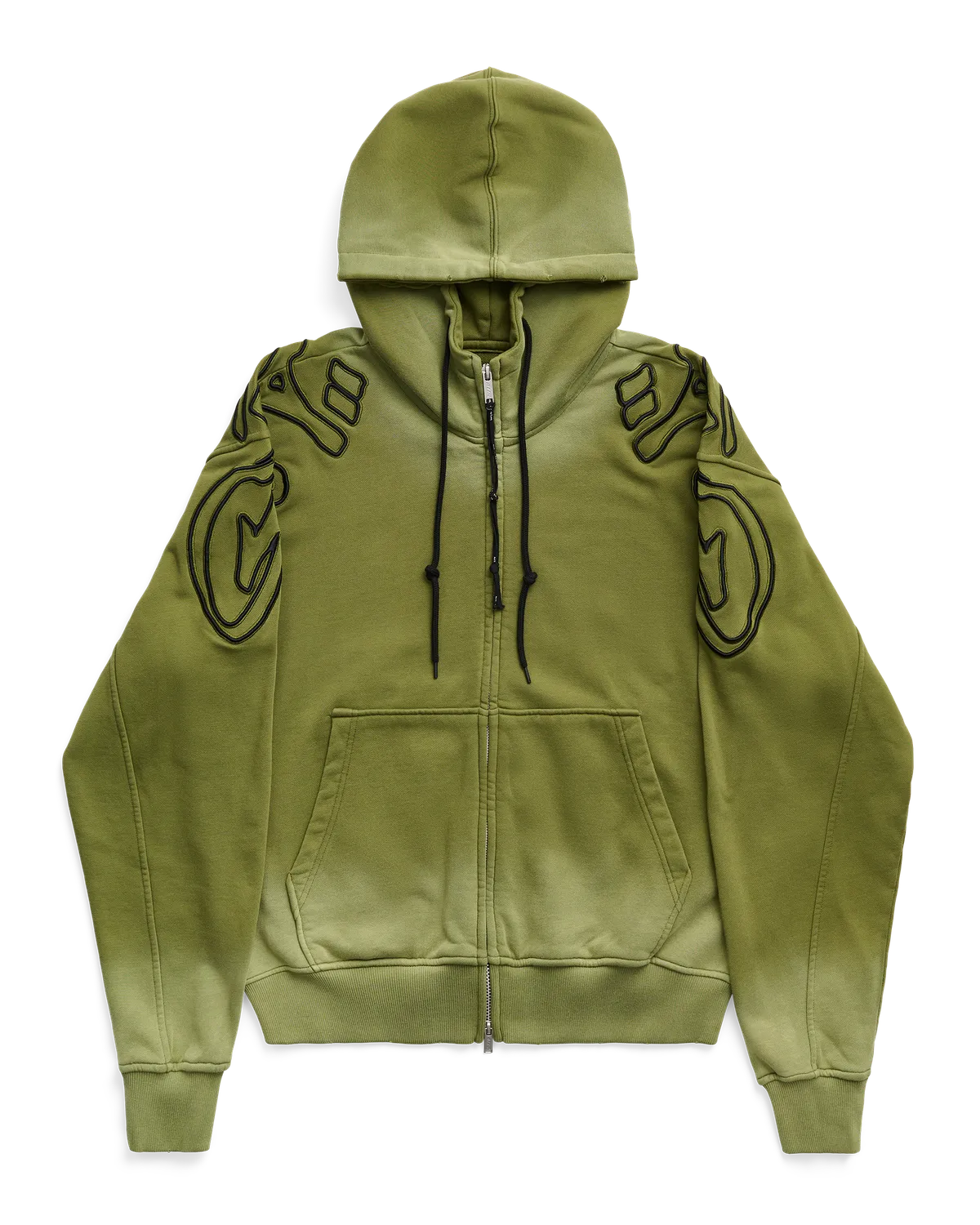 Alis Gyll hættetrøje med lynlås Faded Olive dame oversized