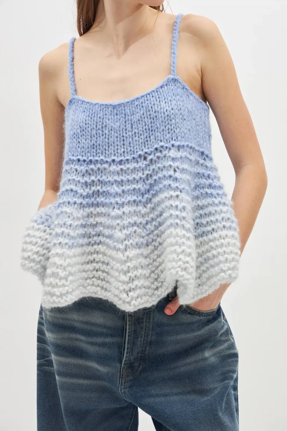 DAWNXDARE VESPER 642 INDIGO strik top mohair