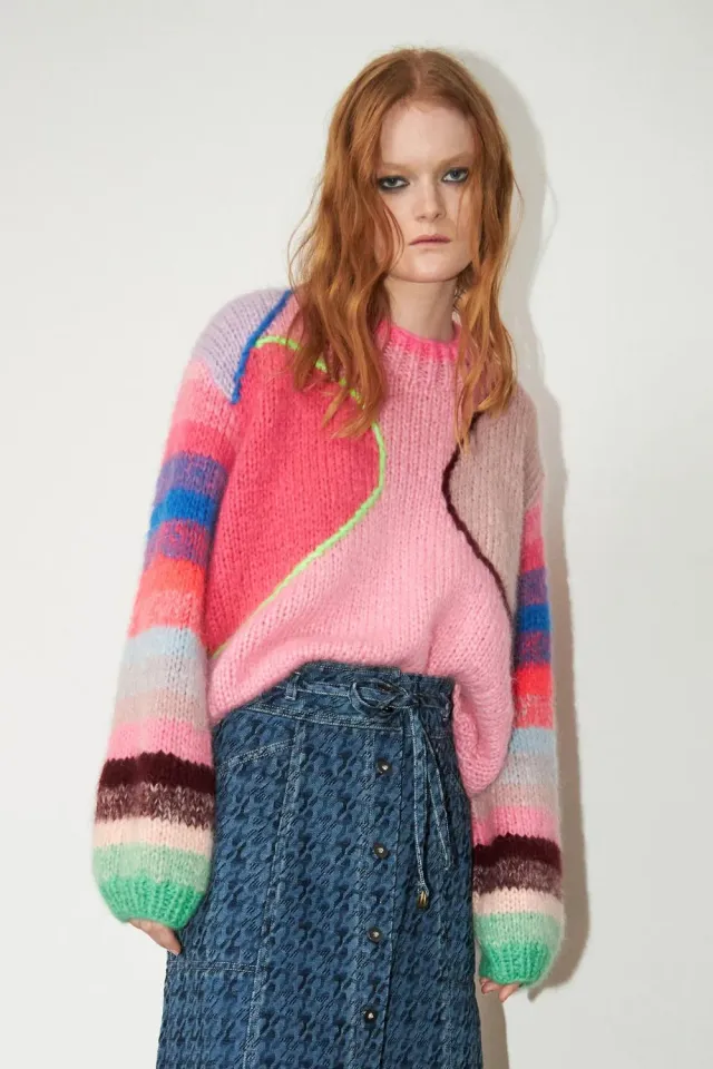 DAWNXDARE Genova Intarsia 919 Super Pink pullover