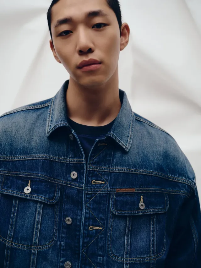 Lee x Feng Chen Wang L/S denimjakke mørk vask