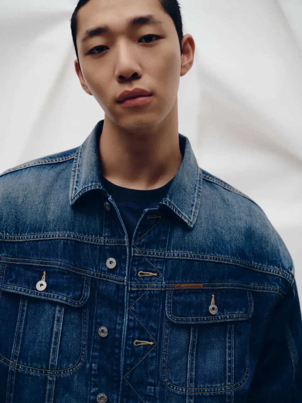 Lee x Feng Chen Wang L/S denimjakke mørk vask