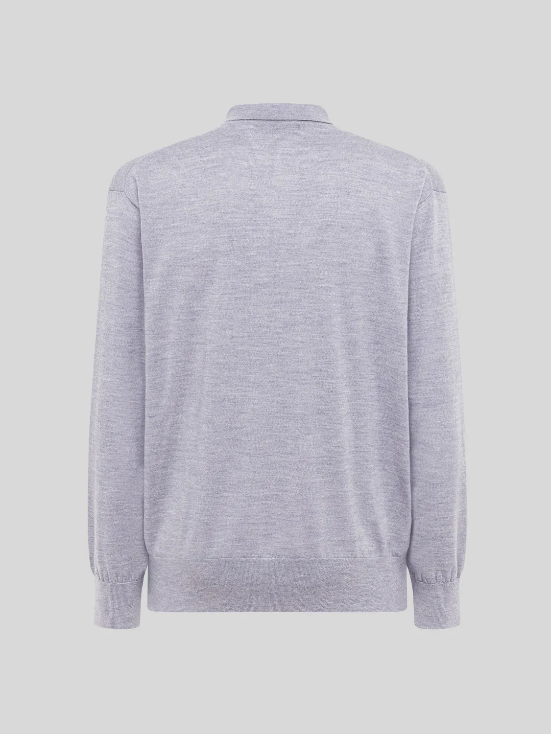 Laneus Merino Wool Polo poloshirt grå meleret herre
