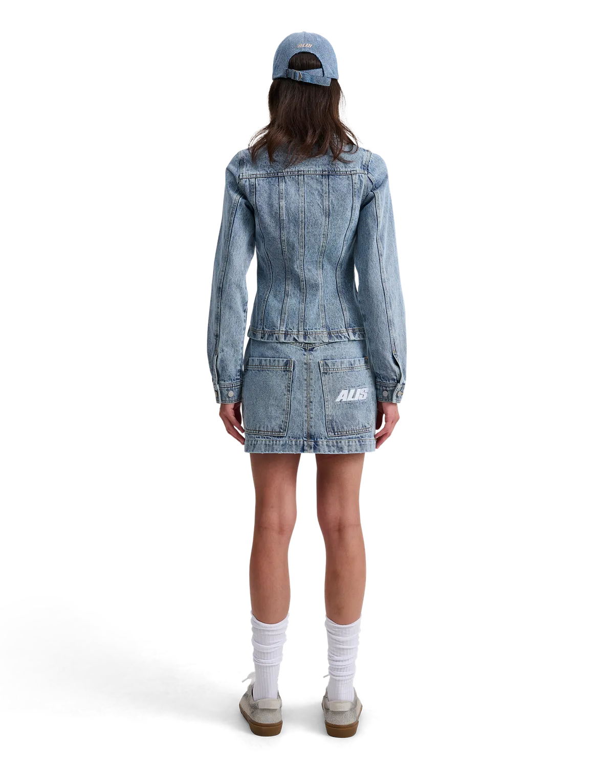 Alis Jenn denimjakke Washed Light Blue tætsiddende