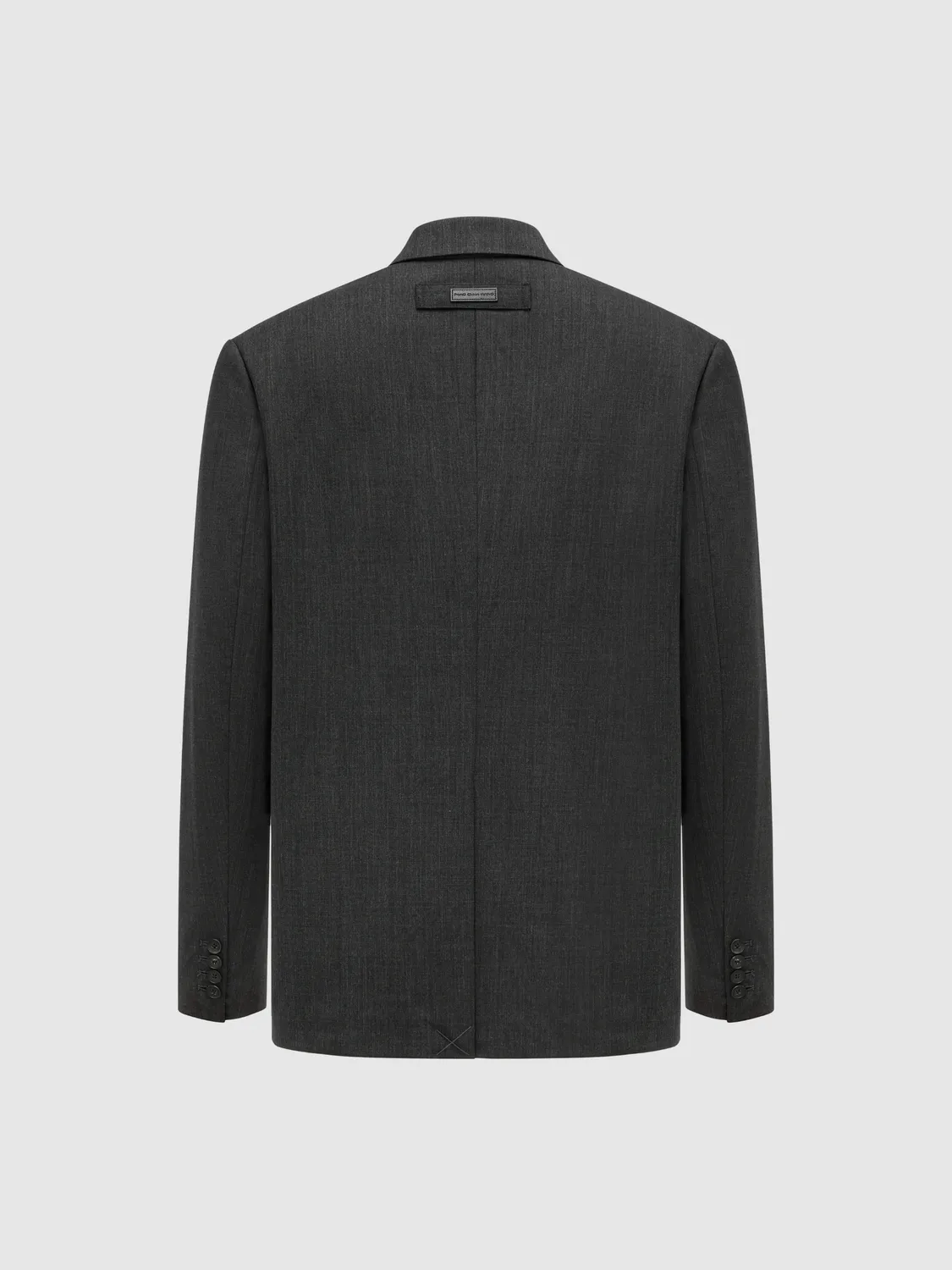 Feng Chen Wang Exposed Pocket blazer mørkegrå uld