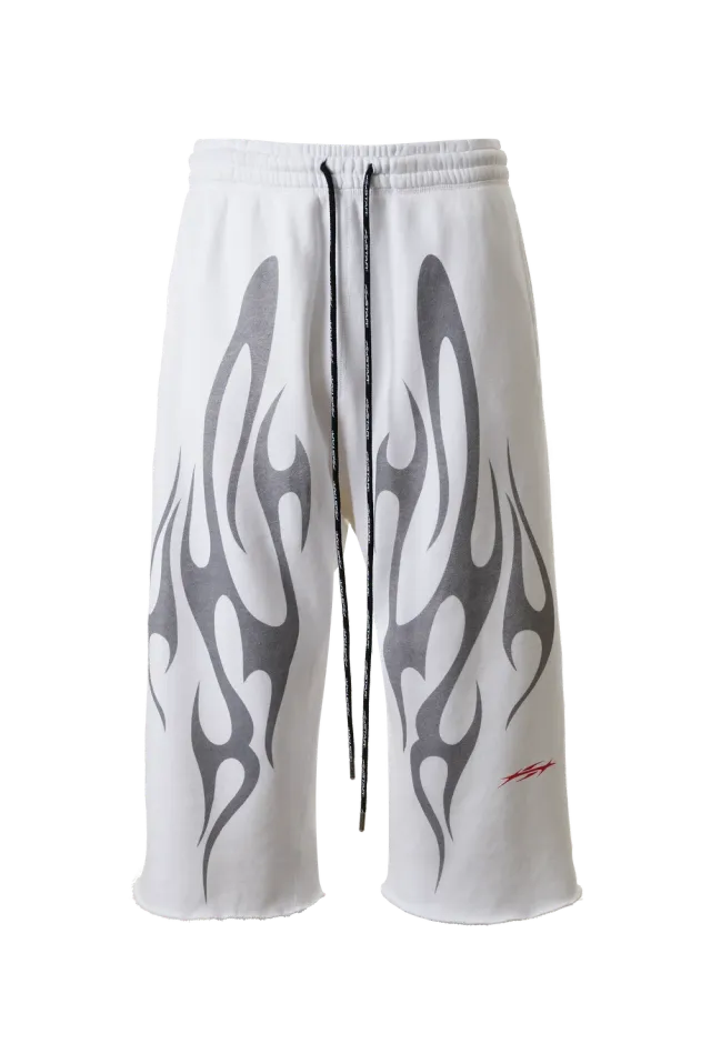 Hellstar Tribal Flame HSSP01SH04 3/4 shorts hvid