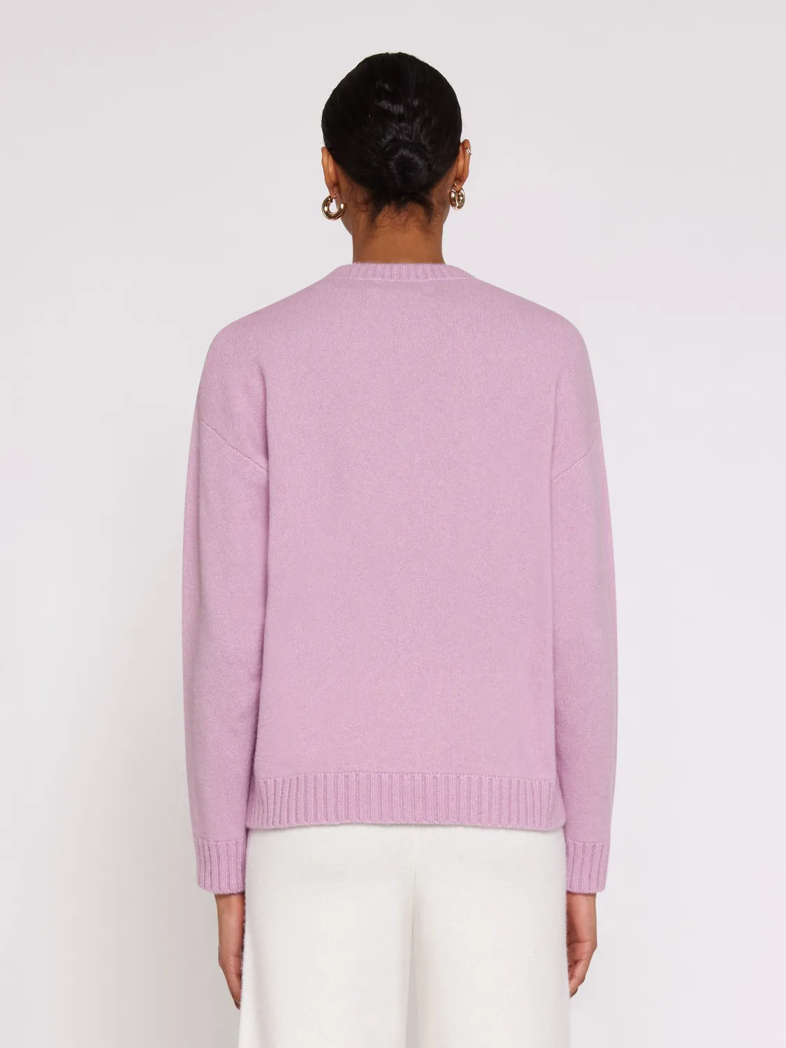 Laneus Cashmere and Silk Crewneck strik rosa dame
