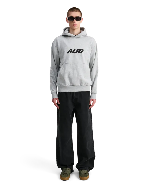 Alis Aori Chest Logo hoodie grey melange bomuld