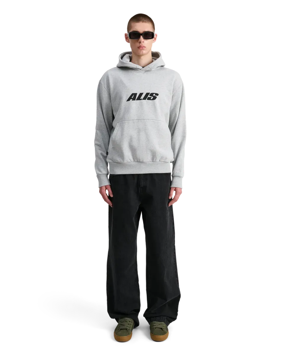Alis Aori Chest Logo hoodie grey melange bomuld