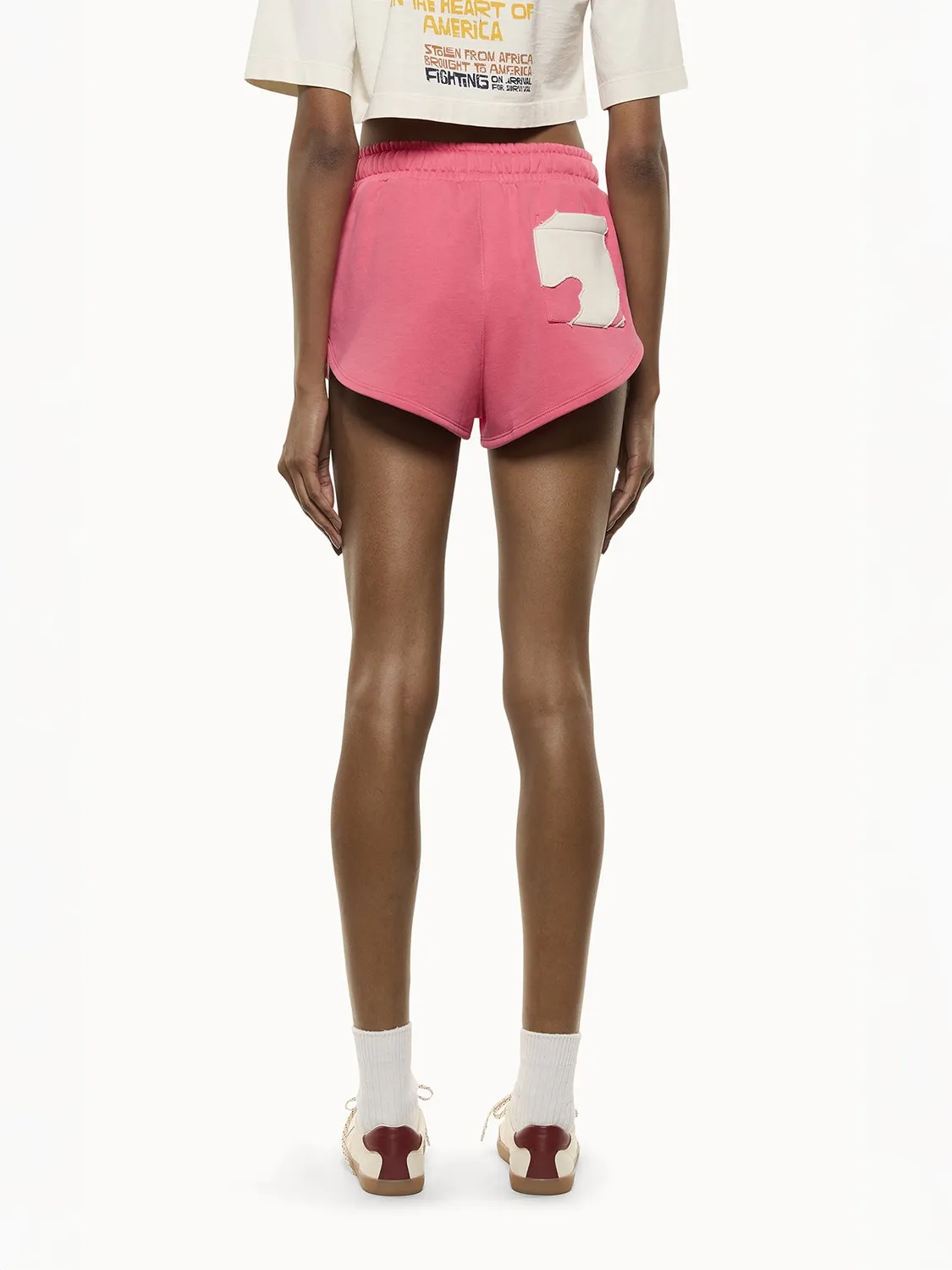 Laneus Sweatshorts shorts pink høj talje