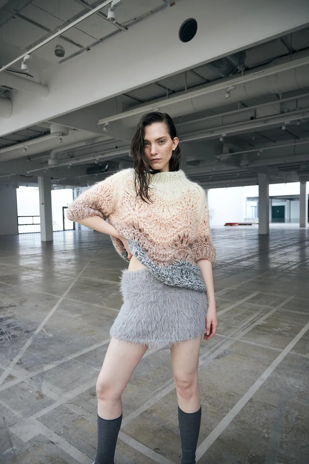 DAWNXDARE Esma 910 Natural Shade strikbluse kortærmet