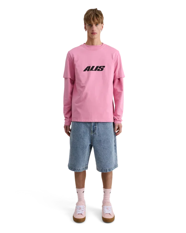 Alis Jeron t-shirt lyserød brystlogo