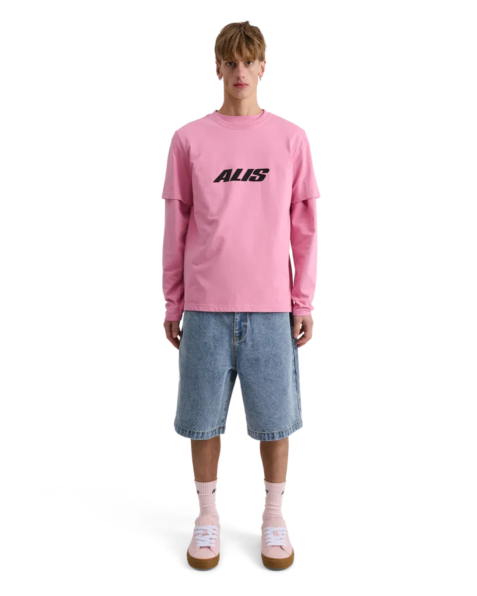 Alis Jeron t-shirt lyserød brystlogo