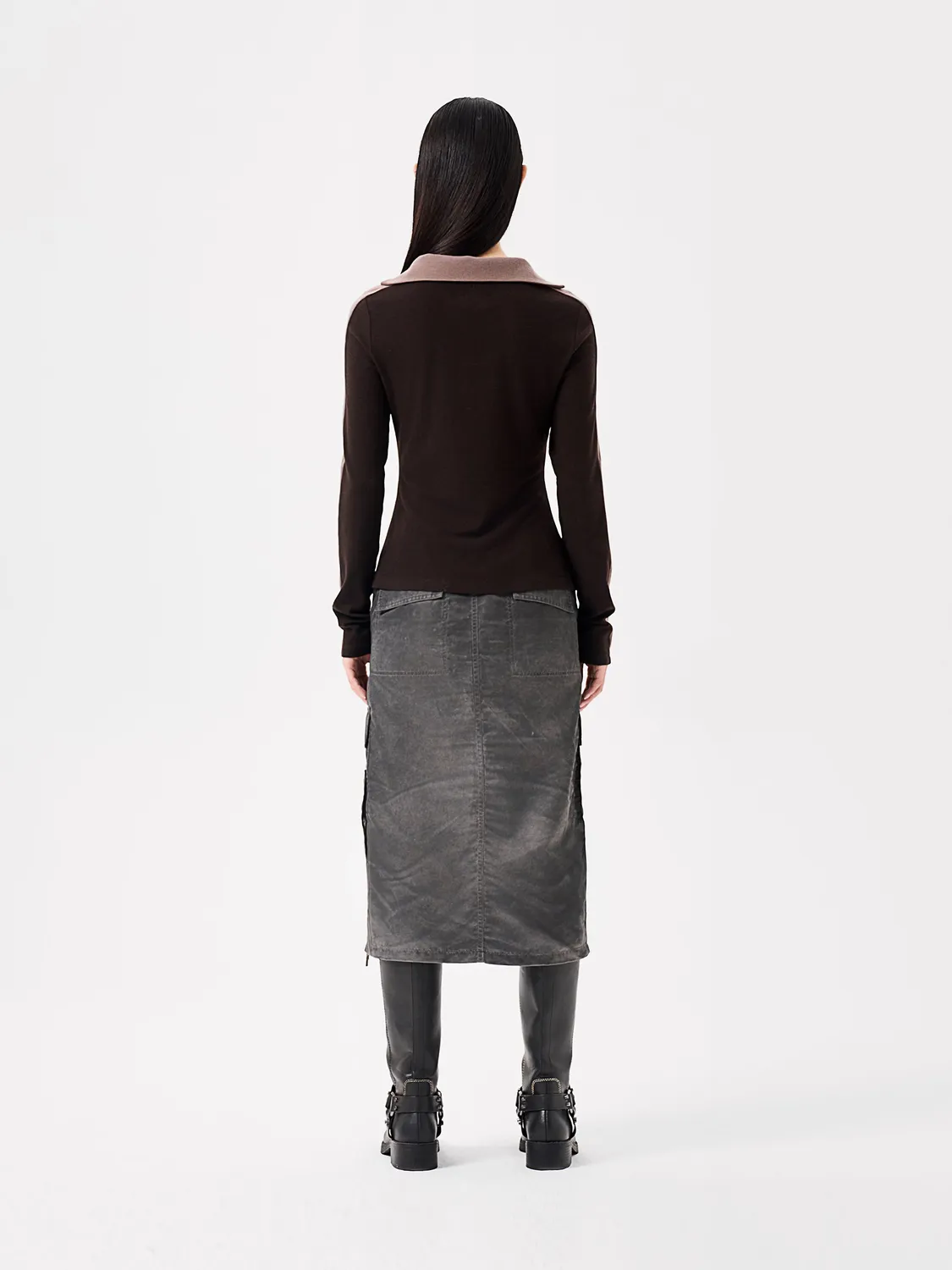 Feng Chen Wang Brown Panelled bluse S-L brun