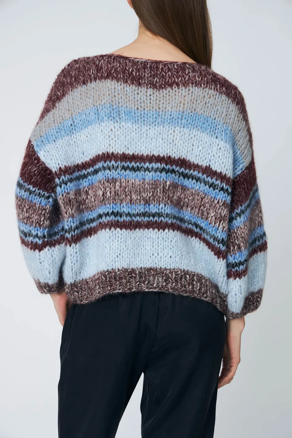 DAWN x DARE Lola Crew striktrøje midnight raisin mohair