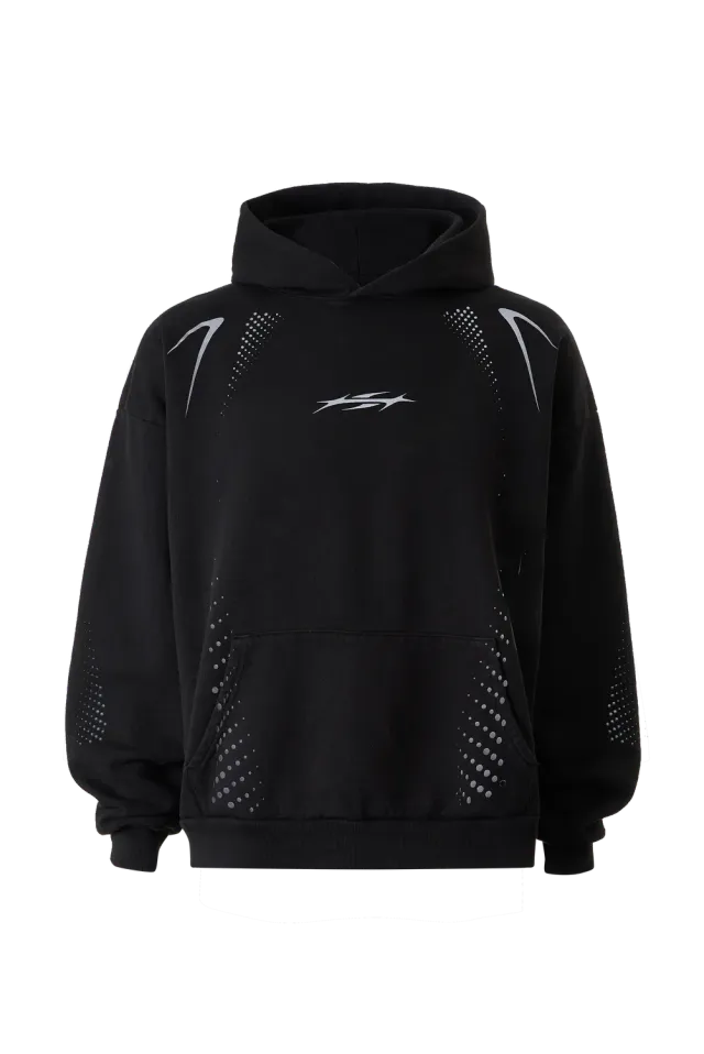 Hellstar Hype Flight Hoodie sort fleece