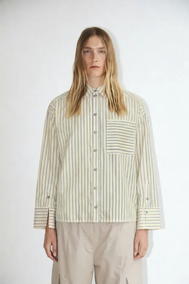 DAWNXDARE Abbie 118 skjorte pale yellow stribet
