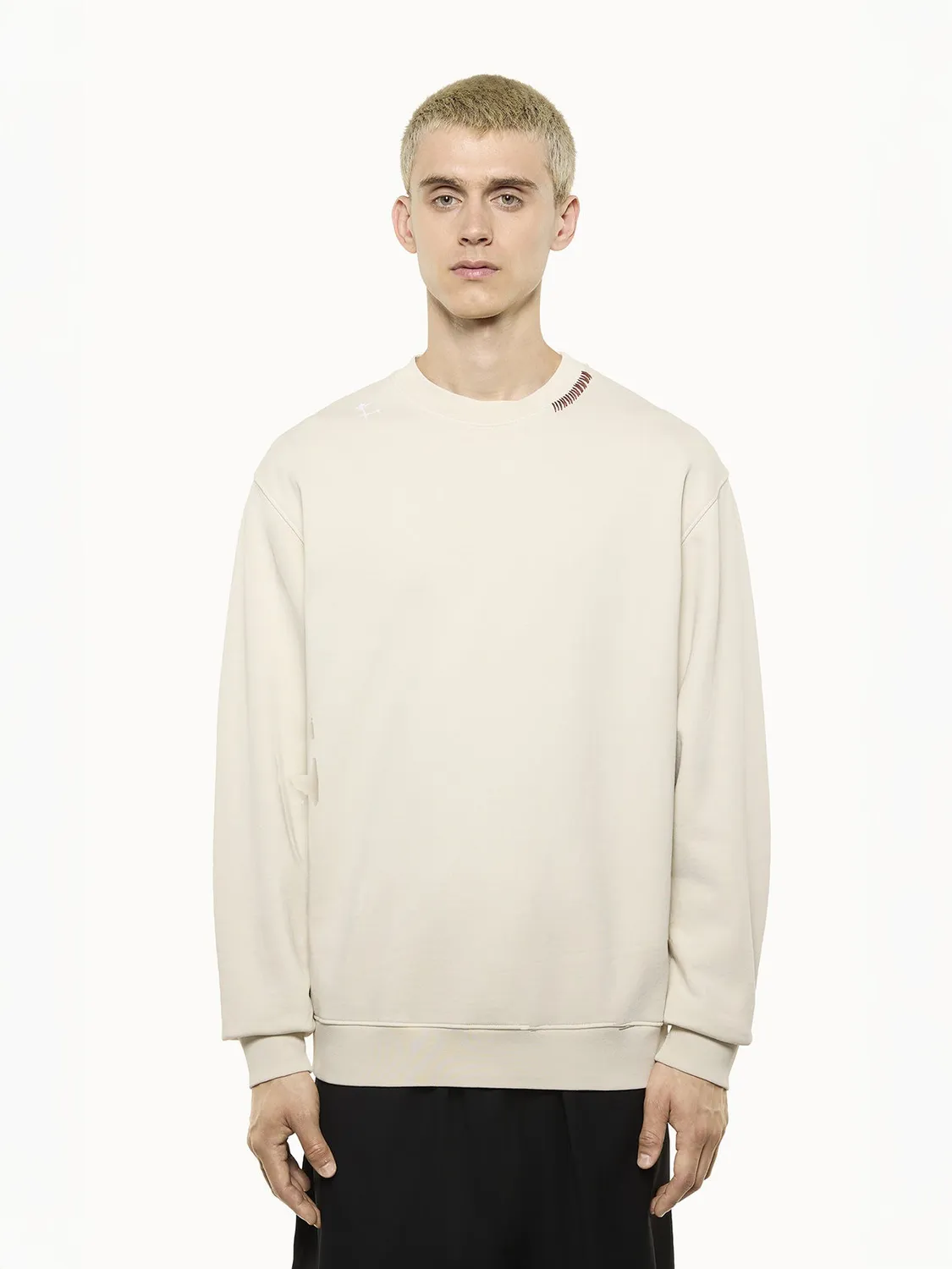 Laneus Crew Neck Cotton Sweatshirt sweatshirt creme