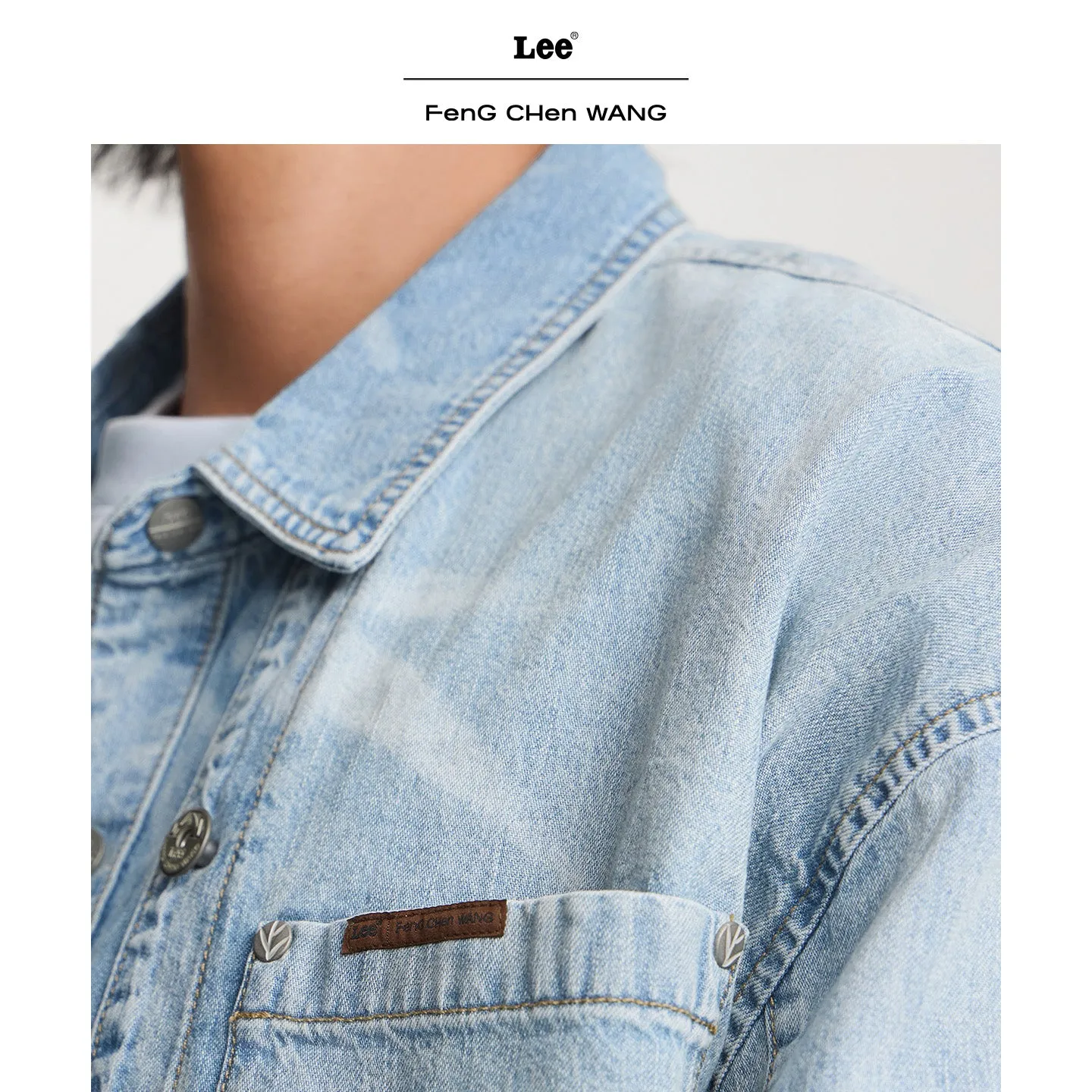 Lee x Feng Chen Wang denimskjorte herre langærmet