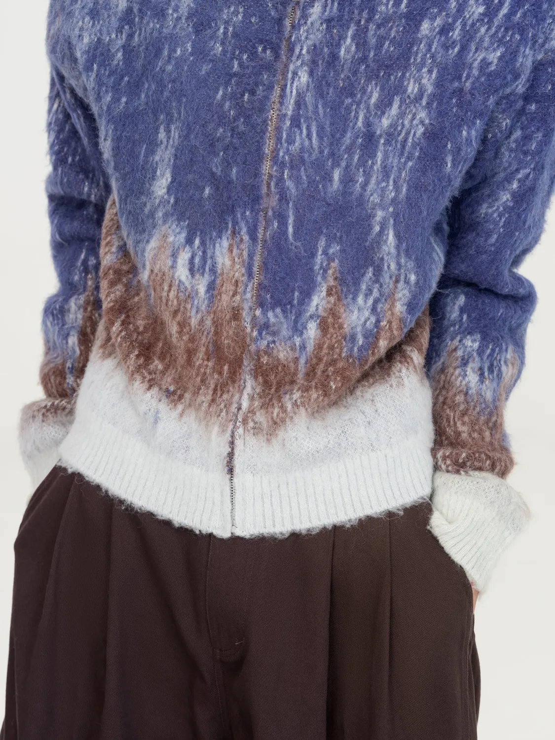 Feng Chen Wang Blue-to-Brown gradient cardigan blå-brun