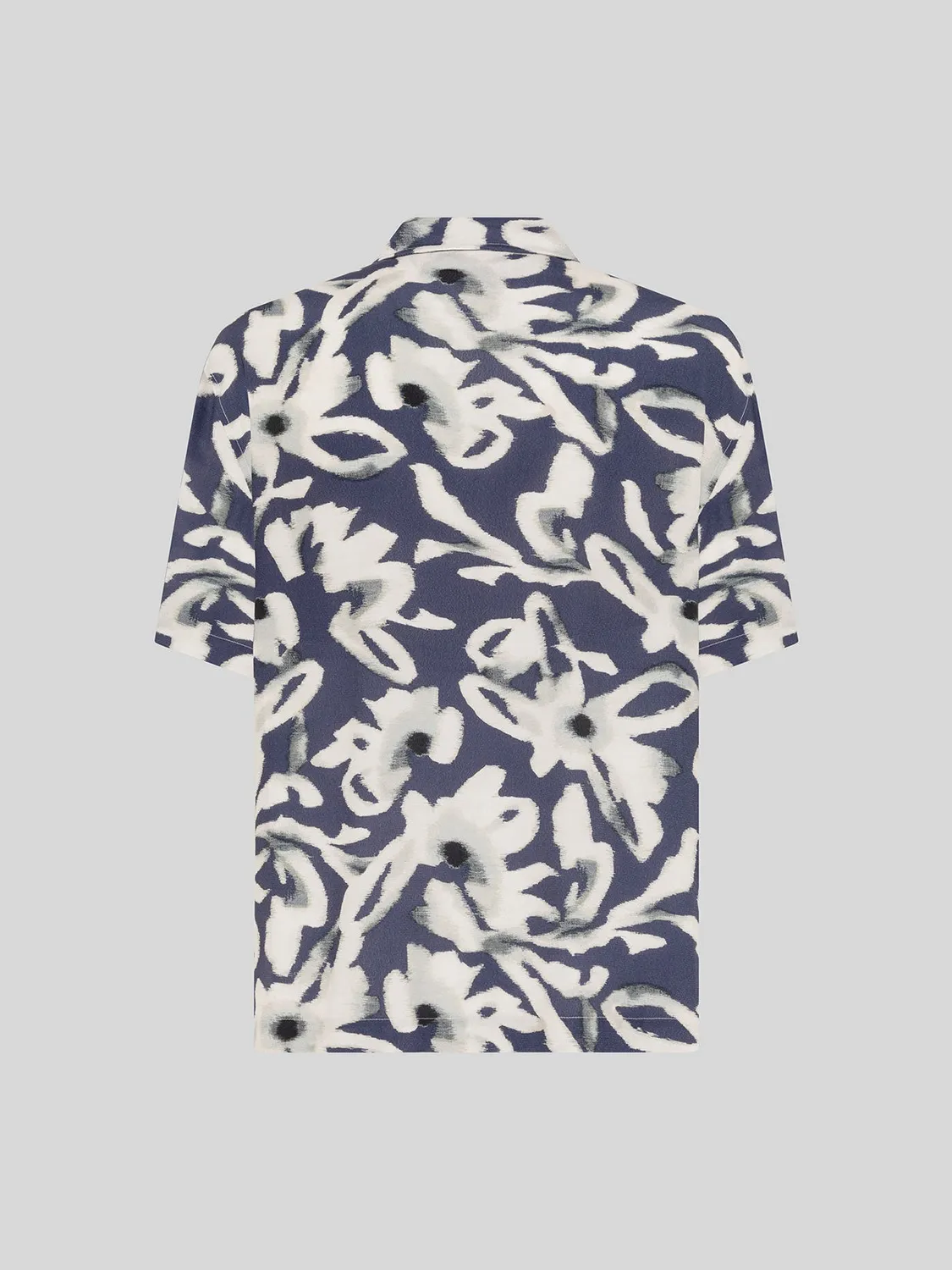 Laneus Bowling Shirt With Print skjorte navy viskose