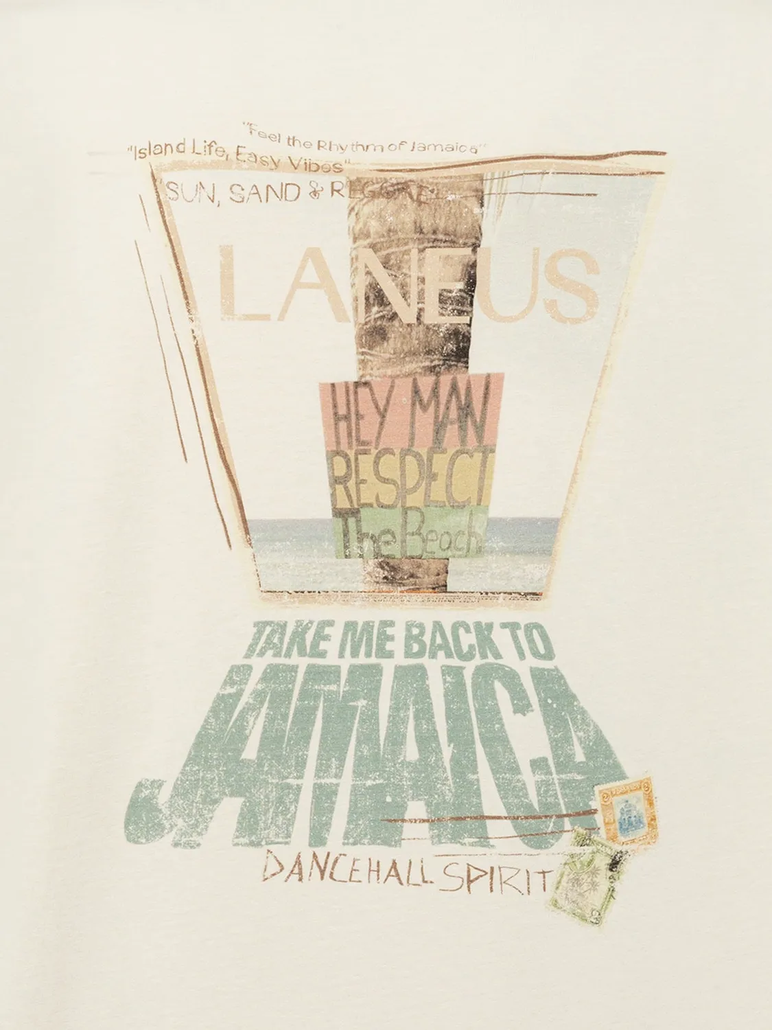 Laneus Oversized Jersey t-shirt bomuld creme