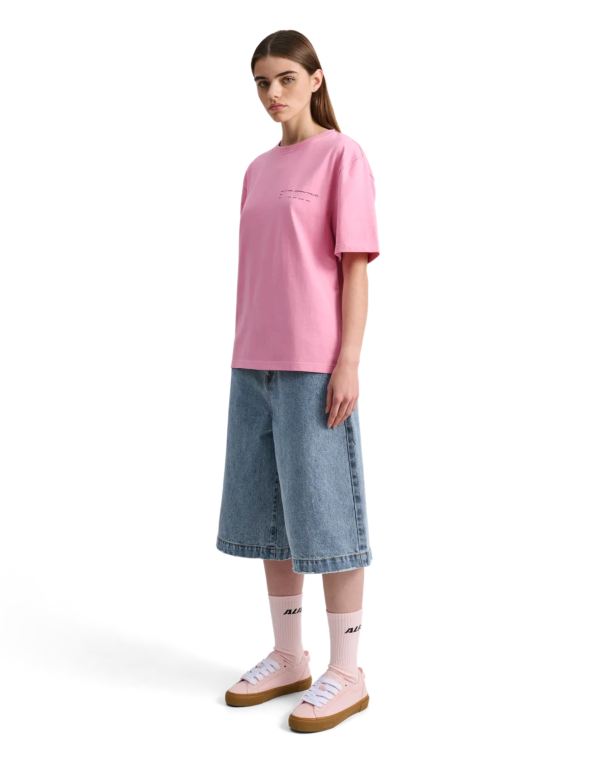 Alis Torey cropped t-shirt pink bomuld